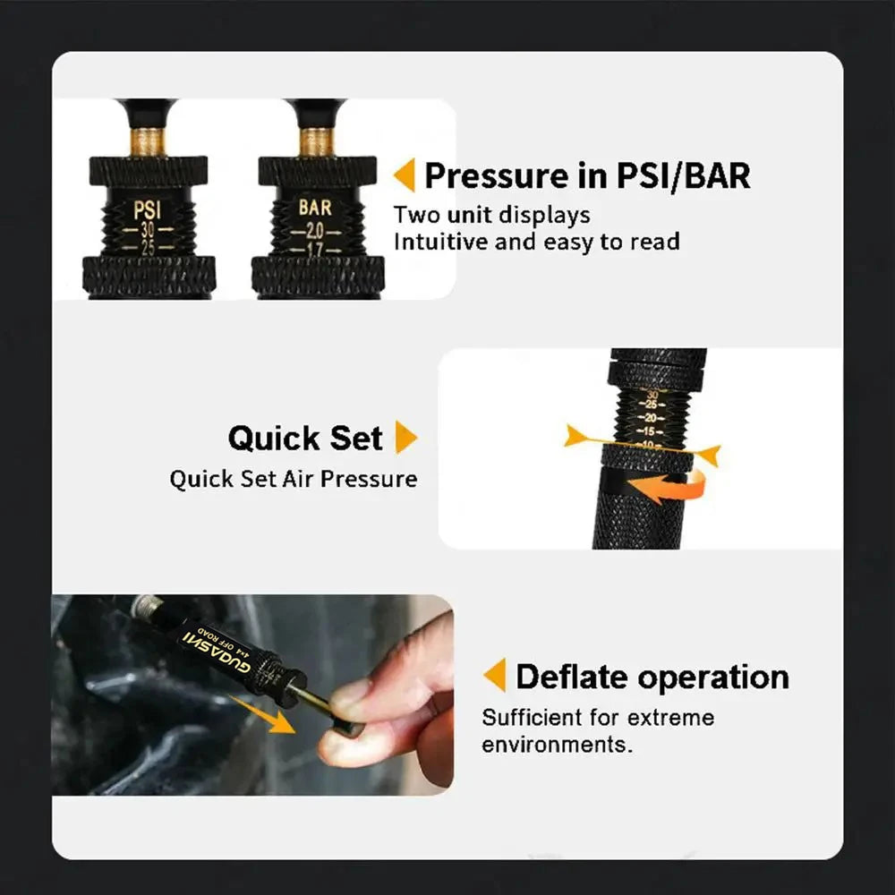 Automatic Tire Deflator, 4 Pieces, Valve Deflation