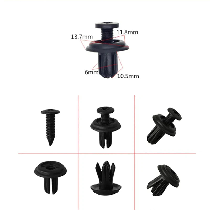 Universal Bumper Fasteners Clip, Plastic Screw Retainer Clip, 20 Pcs, 5mm, 6mm, 8mm