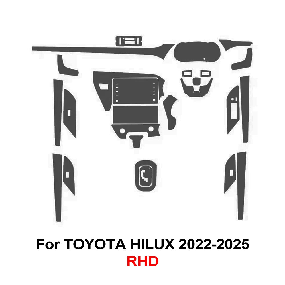 Interior Center Console, Navigation, Screen, Transparent TPU Protection Film, Toyota Hilux 2022-2025, Pre Cut PPF Film
