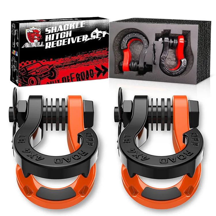 Split Shackles, 2Pcs U-hook, 8Ton, 3/4" D Shackles Set