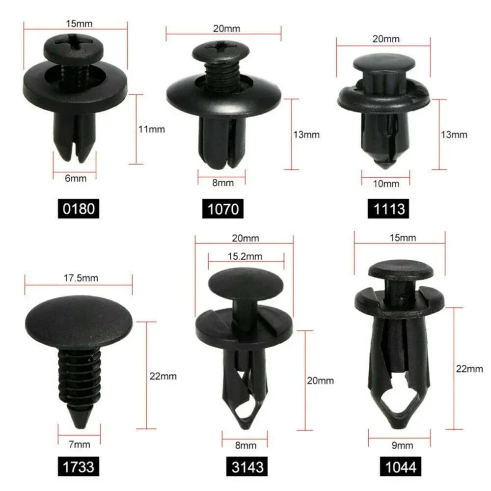 Car Clip Universal Fastener Clips, 6 Sizes, 60 Pcs, Toyota Hilux