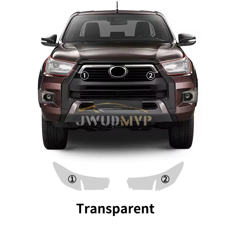 PPF TPU Smart Photochromic Headlight Protection Film, Self-Healing Anti-Scratch, Toyota Hilux Revo, 2021-2024