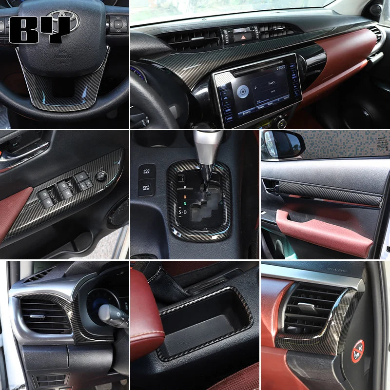 Carbon Fiber Interior Trim Covers, Toyota Hilux Revo, 2015-2020