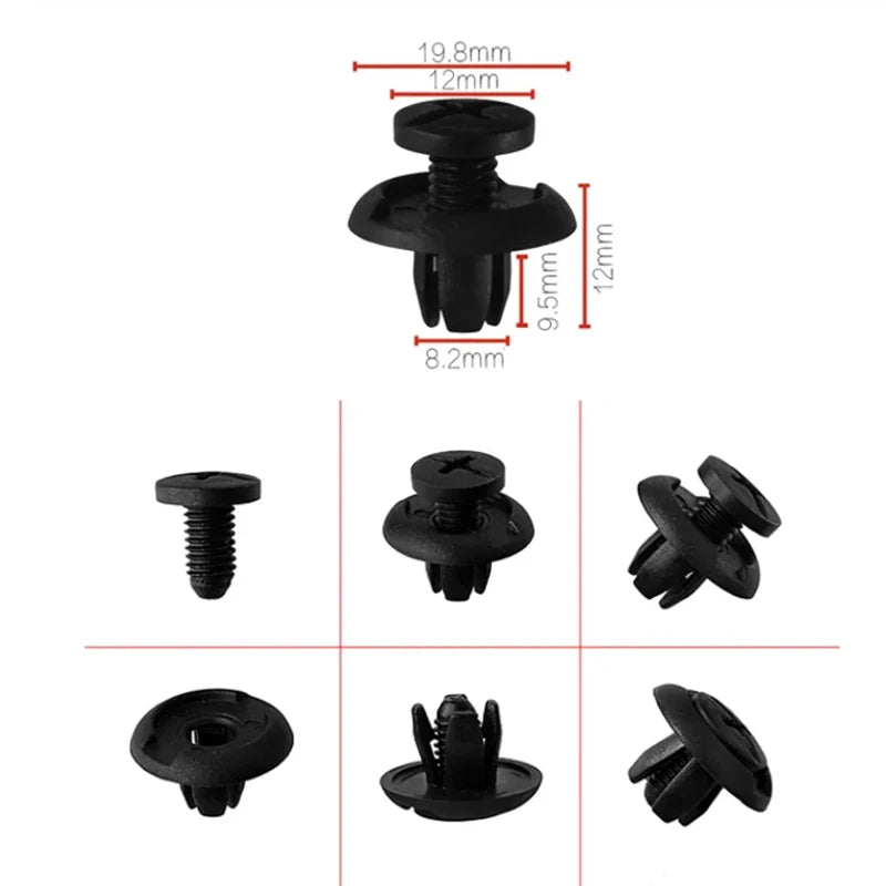Universal Bumper Fasteners Clip, Plastic Screw Retainer Clip, 20 Pcs, 5mm, 6mm, 8mm