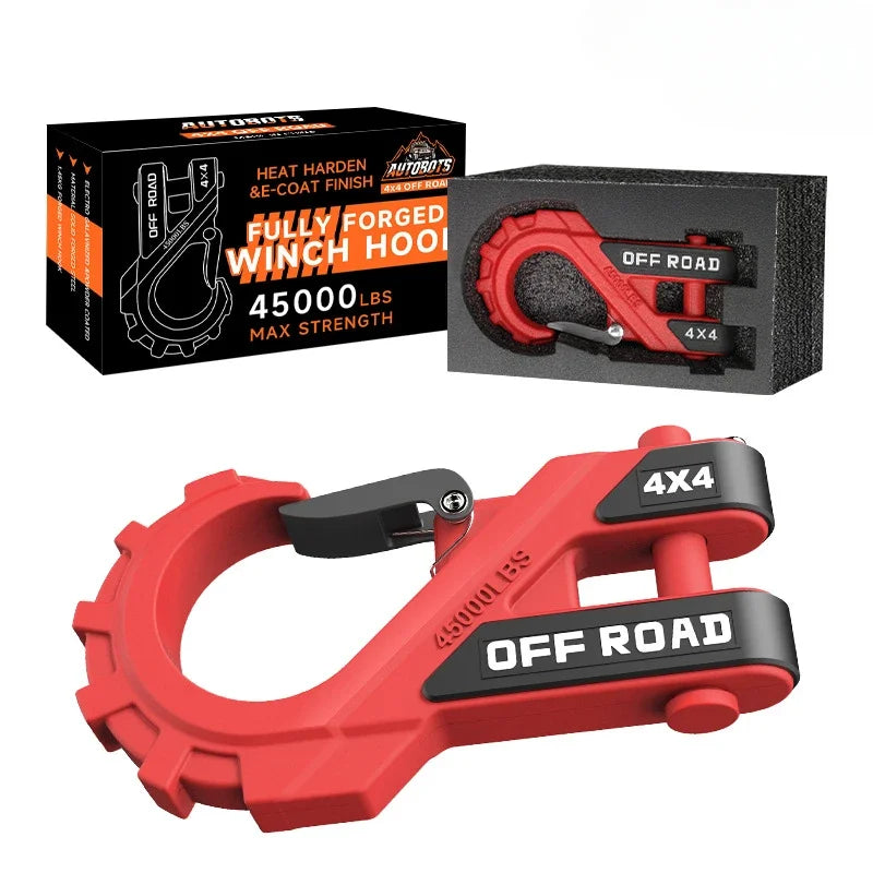 20-Ton Off-Road Winch Hook, Forged Heavy-Duty Towing Hook With A Thickened Tongue, 1 Pcs