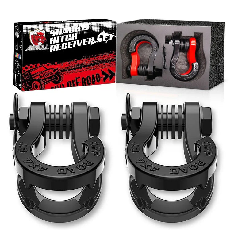 Split Shackles, 2Pcs U-hook, 8Ton, 3/4" D Shackles Set