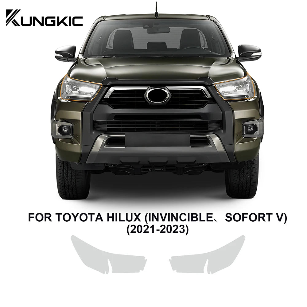 TPU PPF Clear Sticker, Car Headlight Protection Film, Toyota Hilux Revo, 2021-2023