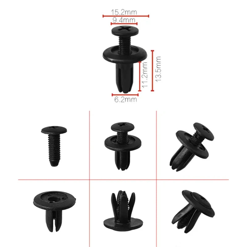Universal Bumper Fasteners Clip, Plastic Screw Retainer Clip, 20 Pcs, 5mm, 6mm, 8mm