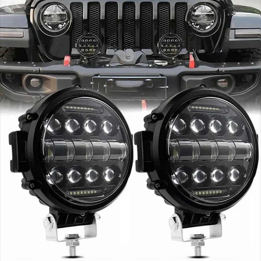 7Inch 300W Round Spot Light, High/Low Beam with DRL, Led Work Driving Lamp