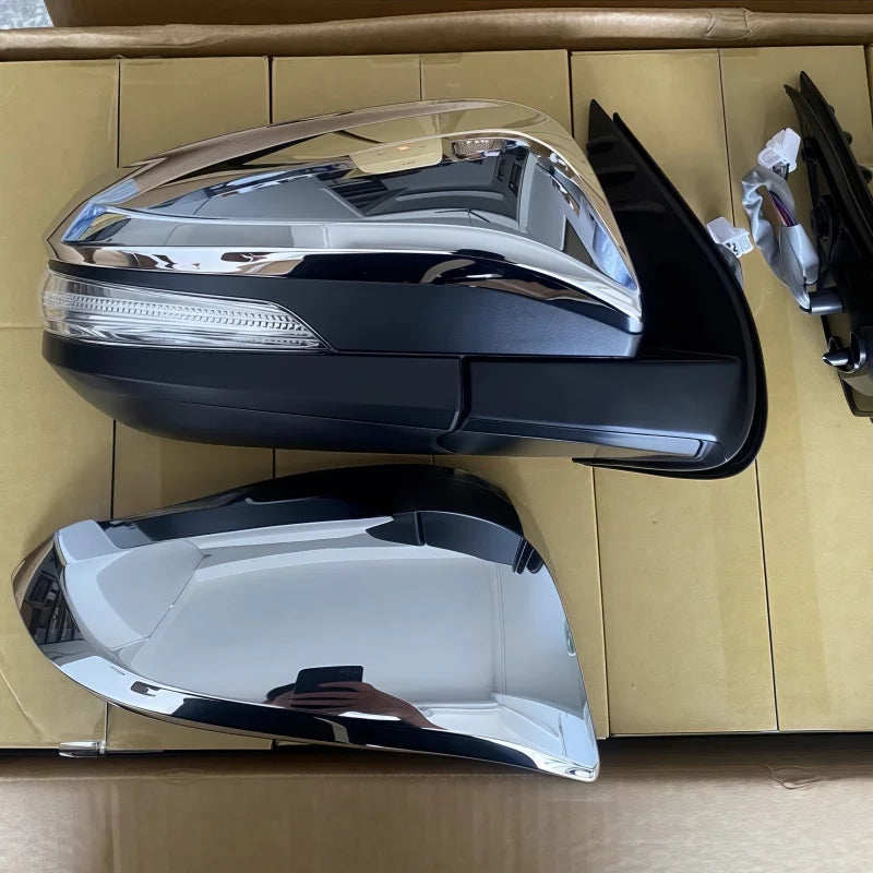 Side Mirror Assembly, 3/5/7/9 Wire, Electrically controlled lens, turn signal, Heating, folding, Toyota Hilux Revo, 2016-2023