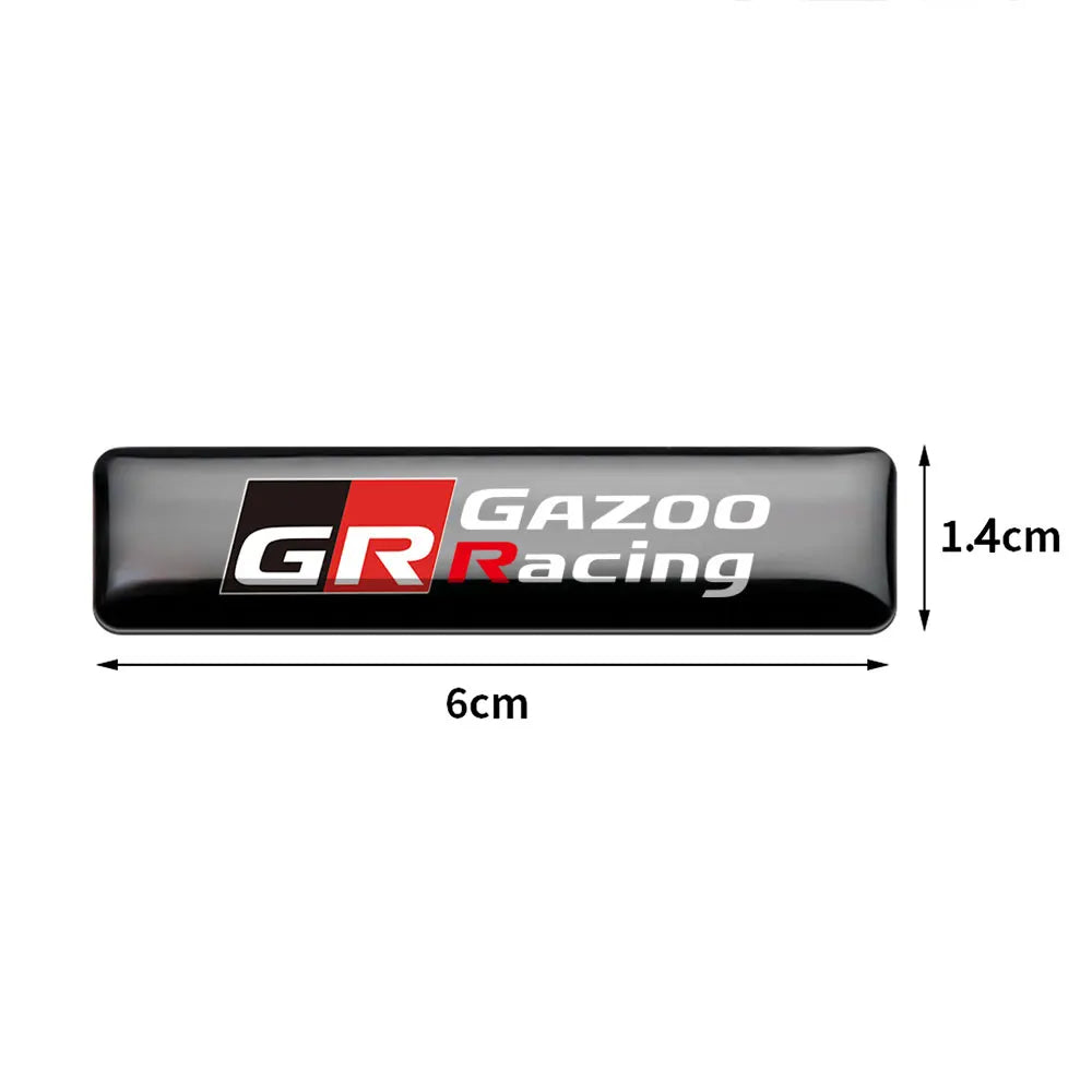 2PCS 3D Epoxy "GR GAZOO RACING" Badge, Decorative Stickers
