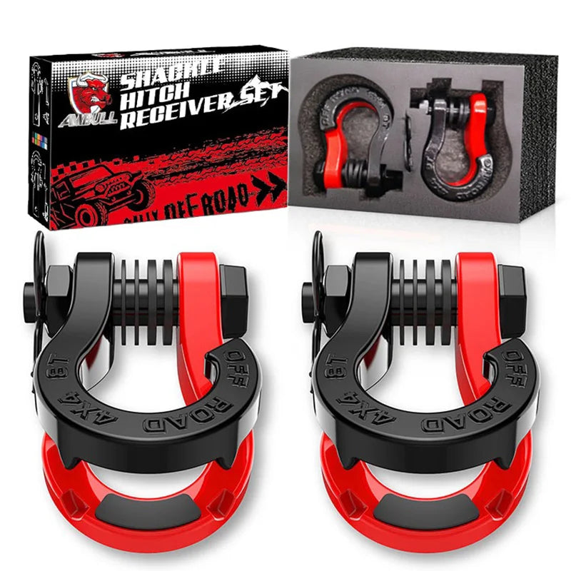 Split Shackles, 2Pcs U-hook, 8Ton, 3/4" D Shackles Set