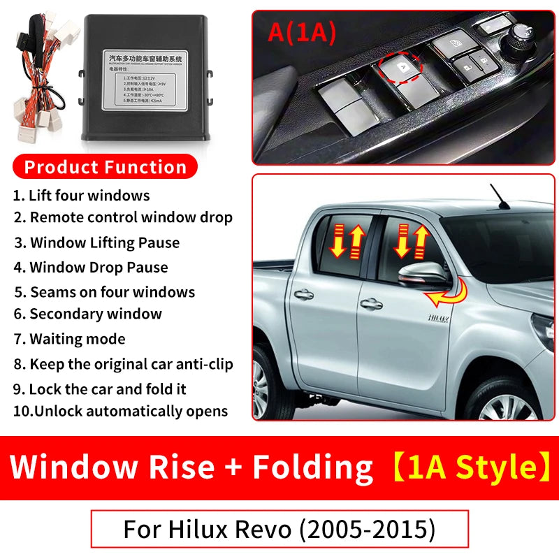 Window Closer Module with Rearview Mirror Folding (IA), Toyota Hilux Vigo (D4D) & Revo, 2005-2024
