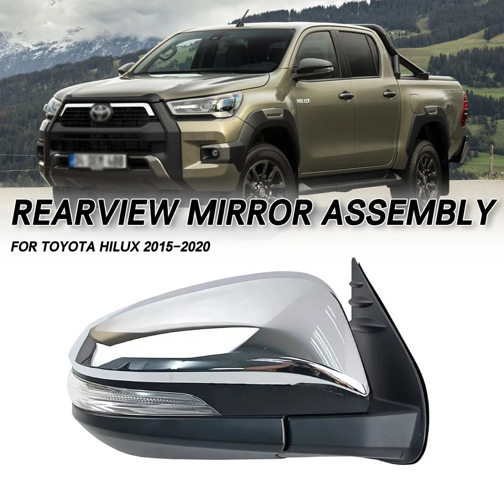 Rearview Side Mirror Assembly, Auto Side Mirror with Led Turn Signal Lights, Toyota Hilux Revo, 2015-2020, Ref: 3 Pin/5Pin/7Pin