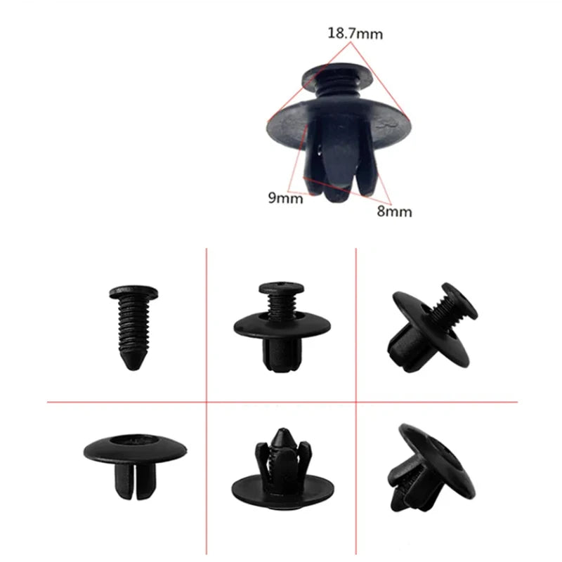 Universal Bumper Fasteners Clip, Plastic Screw Retainer Clip, 20 Pcs, 5mm, 6mm, 8mm