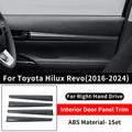 Inner Door Trim Decoration Strip, Carbon Fiber Pattern, 4PCS Car Interior, Toyota Hilux, 2016 - 2024