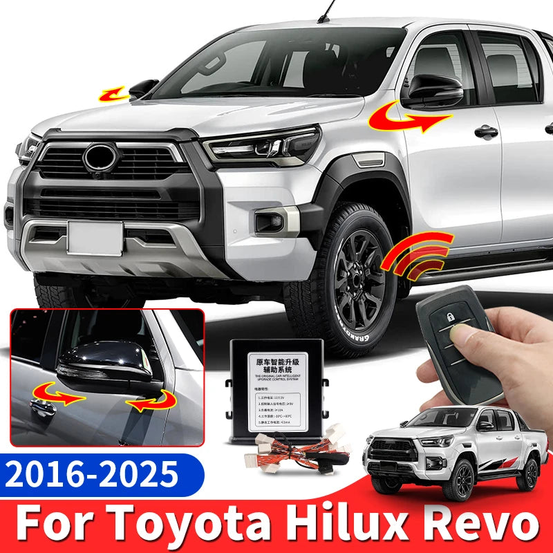 One Touch Auto Fold Mirror Module Kit with Harness, Plug and Play, Toyota Hilux Revo, 2016-2025