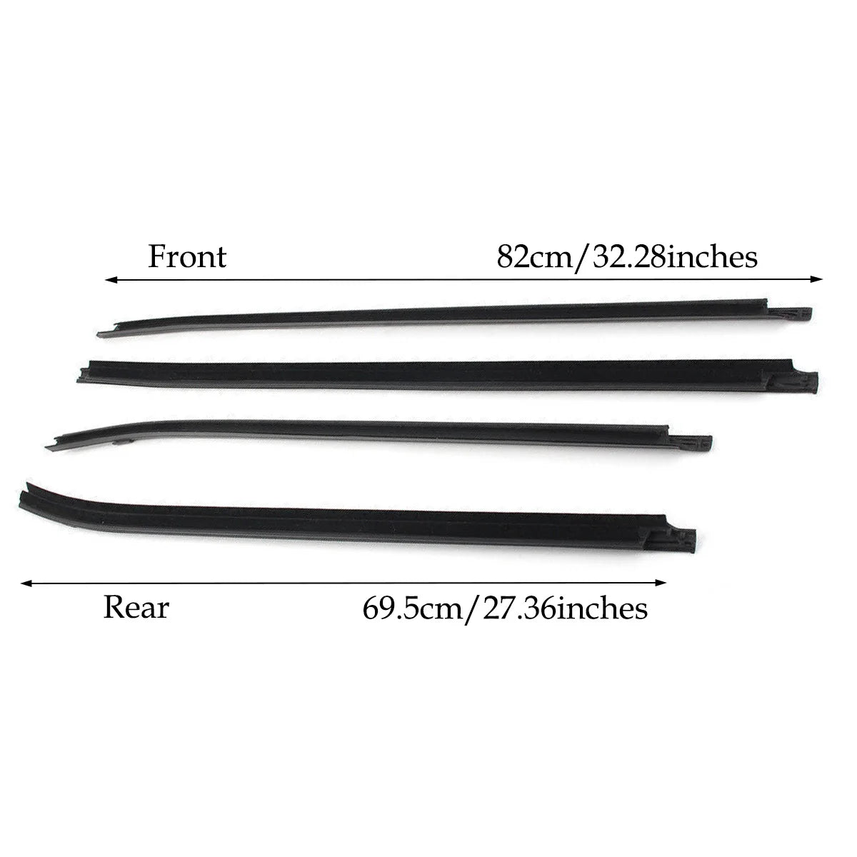Outer Windows Rubber Belt Strip, Waterproof Seal, 4Pcs, Toyota Hilux Vigo, 2005-2015