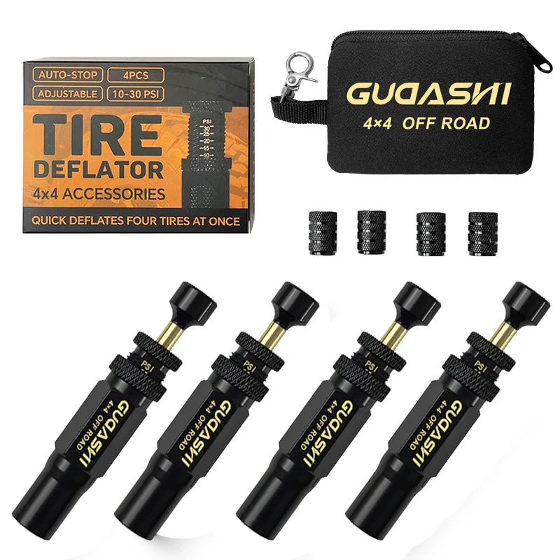 Automatic Tire Deflator, 4 Pieces, Valve Deflation