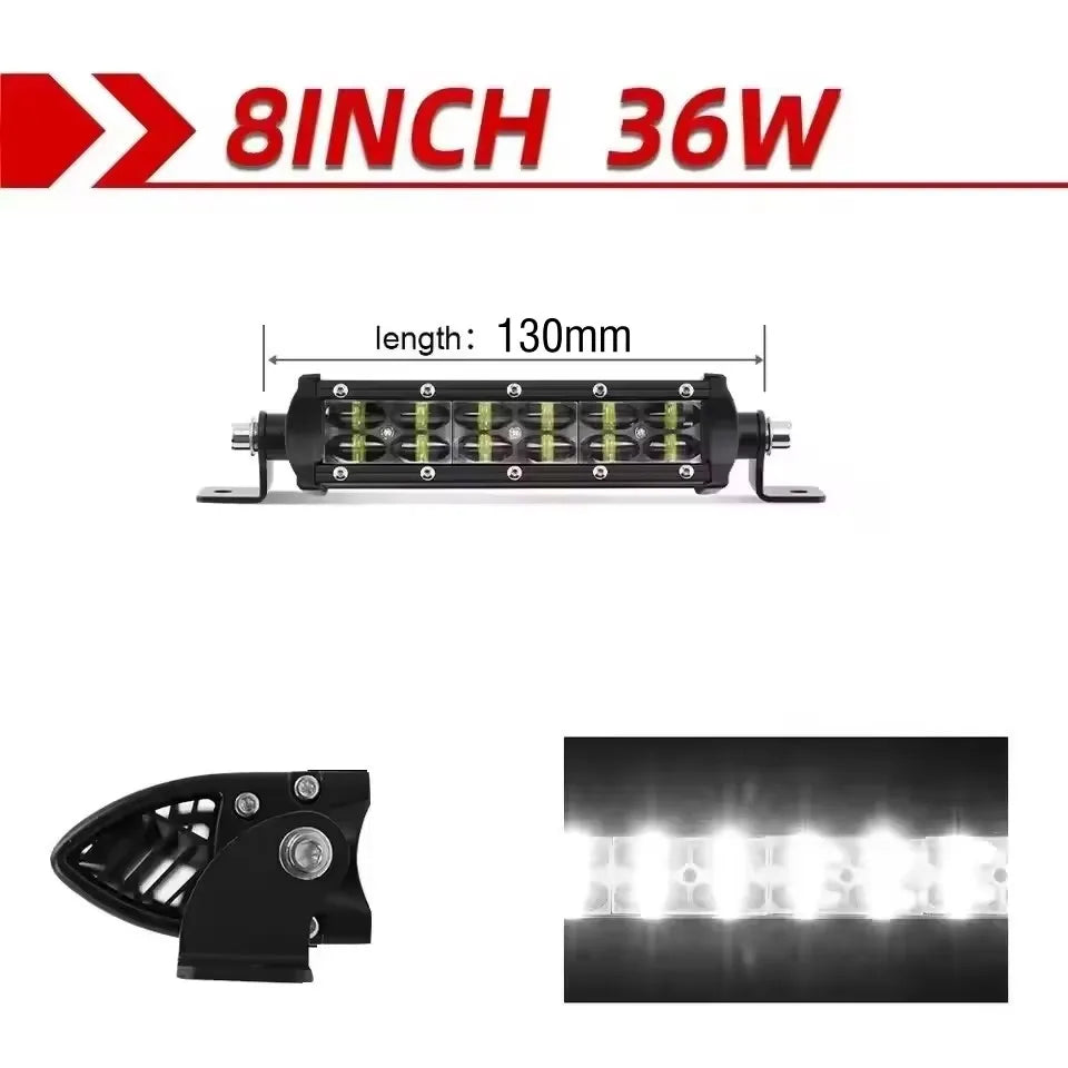 Led Light Bar 2-Rows, Led Work Light, 4x4 Led Light Bar, 12V