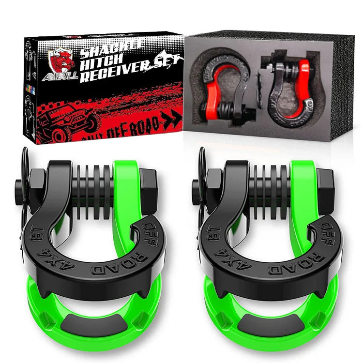 Split Shackles, 2Pcs U-hook, 8Ton, 3/4" D Shackles Set