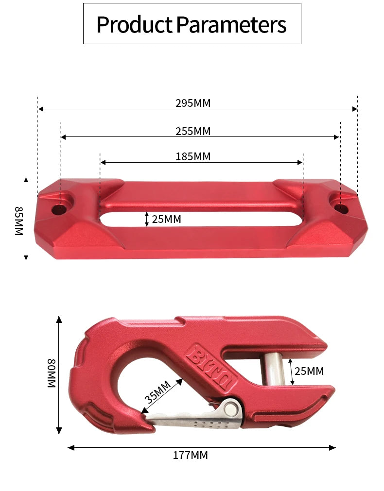 Aluminium Alloy Rope Guide Mouth with winch trailer hook, 19000LBS