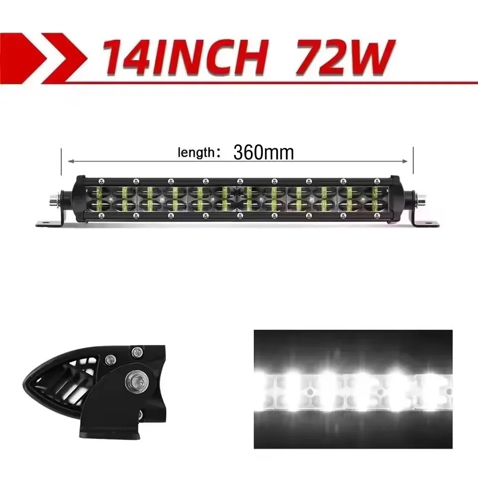 Led Light Bar 2-Rows, Led Work Light, 4x4 Led Light Bar, 12V