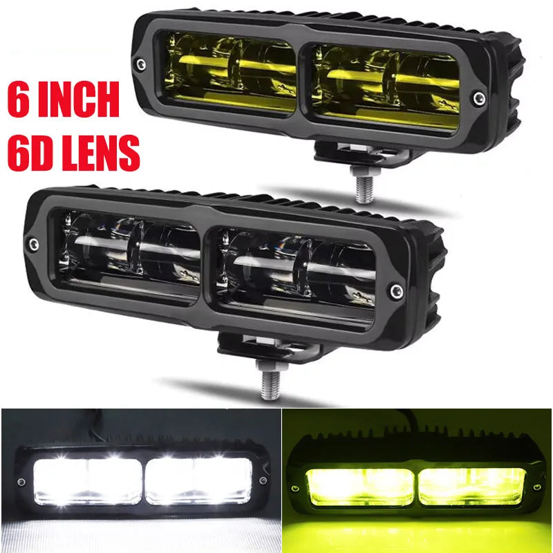 6D Lens led work light bar, 6 inch offroad led light, 12V/24V