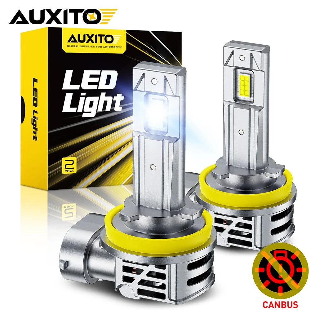AUXITO, 2Pcs, H7, H11, H8, HB3 9005, HB4 9006, Led Headlight Lamp, Max Lumen 30000LM, 70W, 6500K White