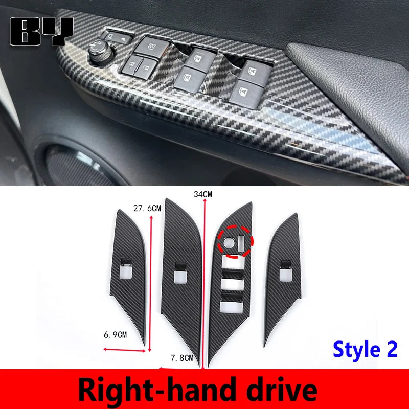 Carbon Fiber Interior Trim Covers, Toyota Hilux Revo, 2015-2020