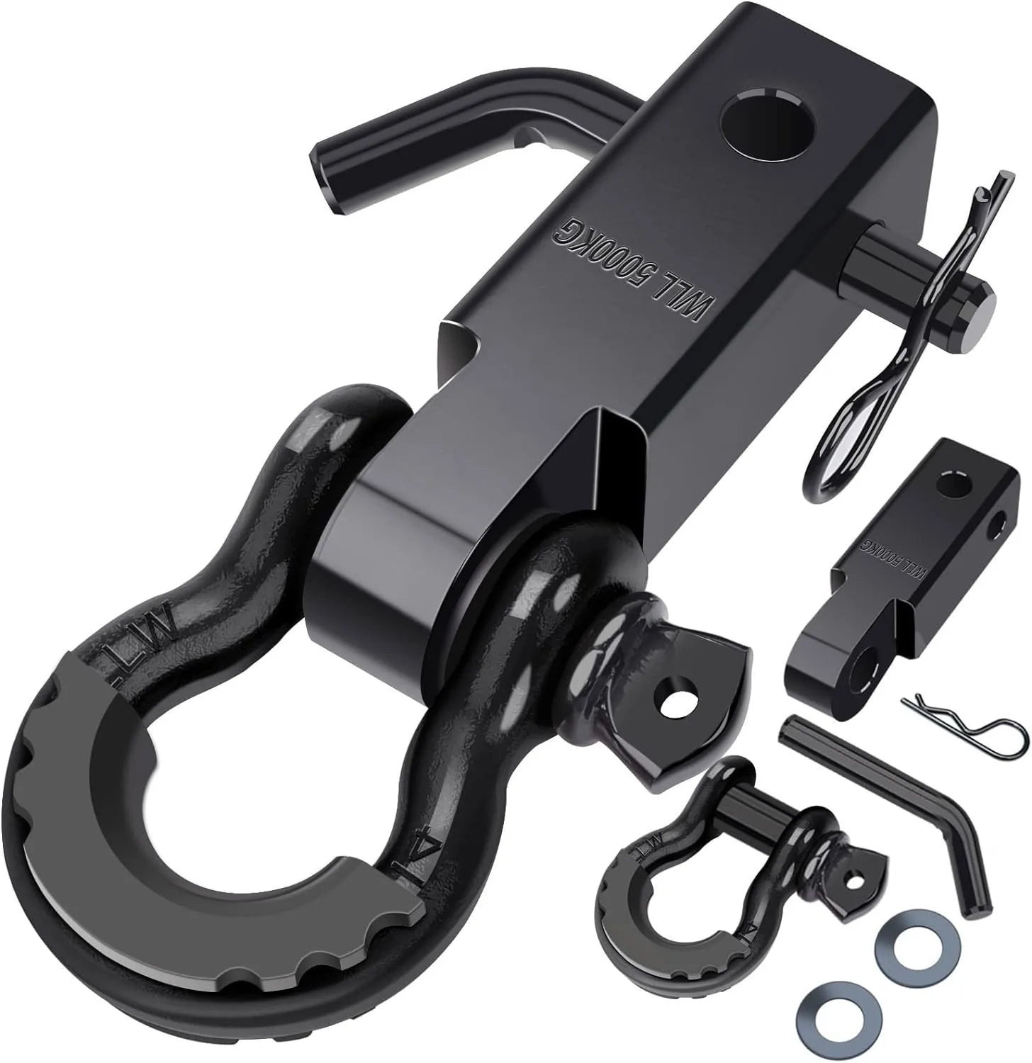 2" Heavy Duty Forged Tow Hitch Receiver, 2x2 Solid Square Hitch for Off-Road, Max Strength Towing Arm