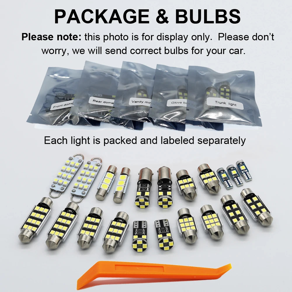 9Pcs LED Interior Light Bulb Kit Toyota Hilux Vigo, 2006-2015