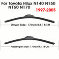 Front Windscreen Wiper Blades, Toyota Hilux, 1997-2025