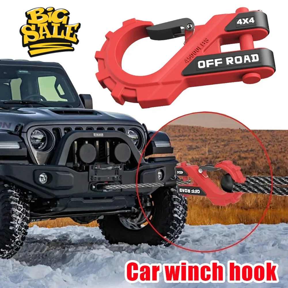 20-Ton Off-Road Winch Hook, Forged Heavy-Duty Towing Hook With A Thickened Tongue, 1 Pcs