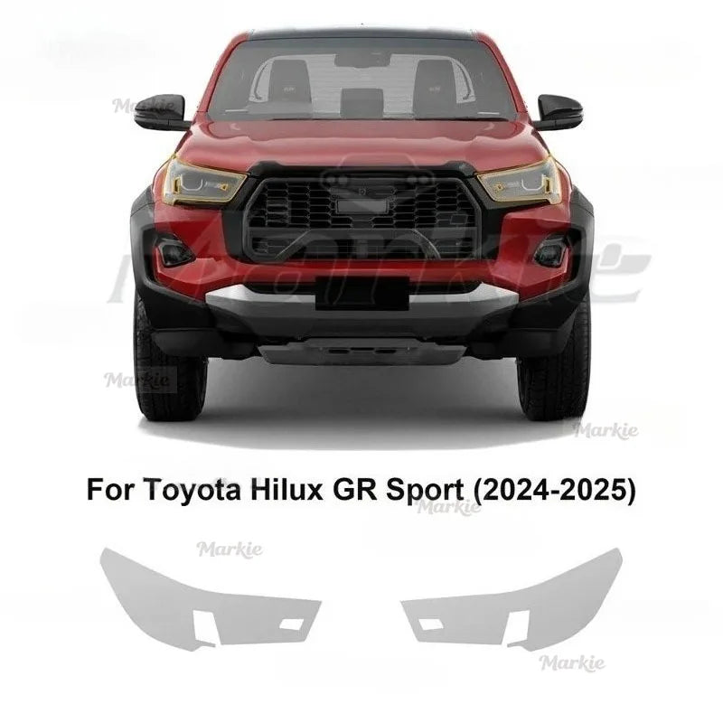 TPU Headlight Pre Cut Protection Film, Transparent, Toyota Hilux GR Sport, 2024-2025