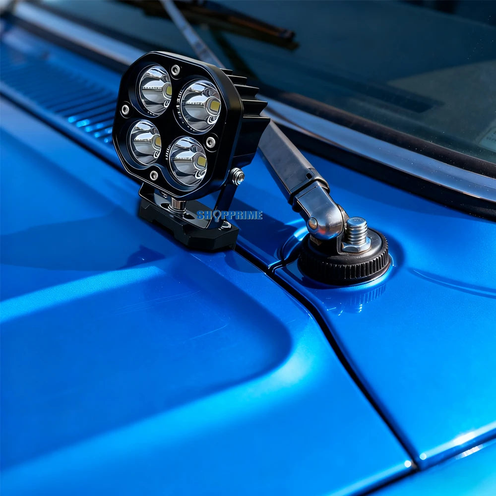 Universal Car Hood Spotlight Base, Light Bracket Mounting Clip, LED Work Light Mount Clamp