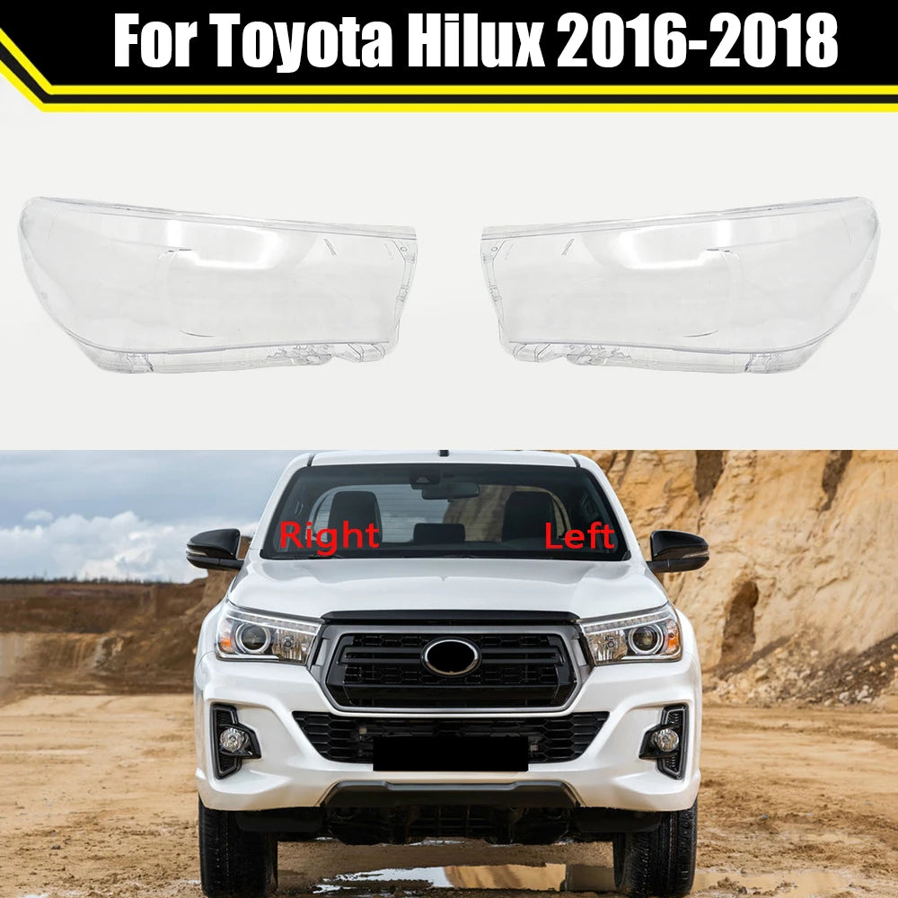 Front Headlight Lens Cover, Toyota Hilux Revo, 2016-2018