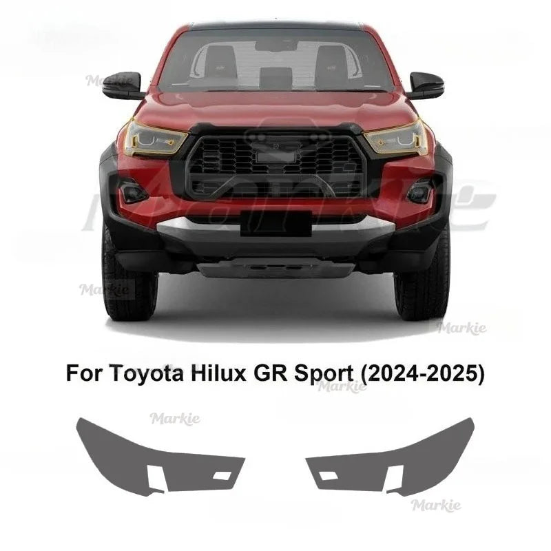 TPU Headlight Pre Cut Protection Film, Transparent, Toyota Hilux GR Sport, 2024-2025