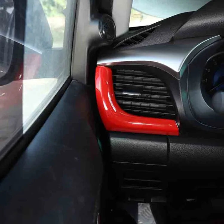 ABS Carbon Fiber Texture, Car Dashboard Side, Air Condition Outlet Vent Frame Cover Trim, Toyota Hilux, 2016 - 2022