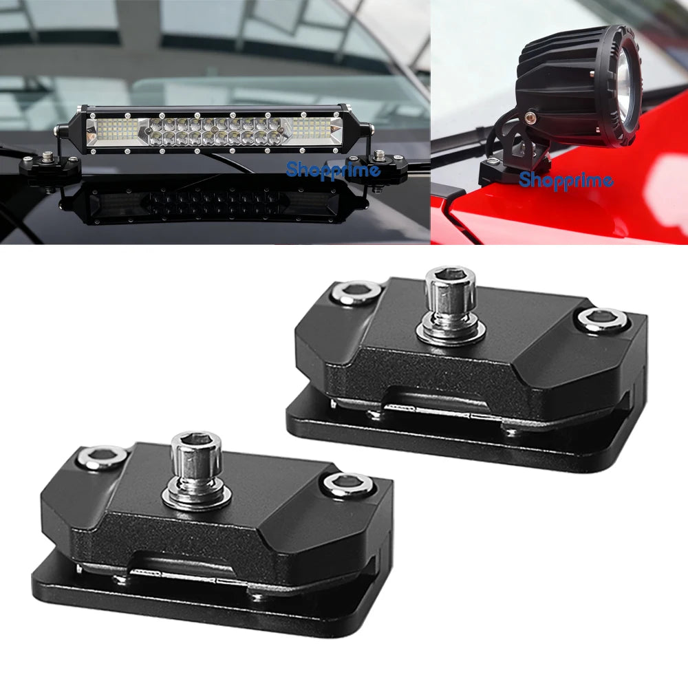 Universal Car Hood Spotlight Base, Light Bracket Mounting Clip, LED Work Light Mount Clamp