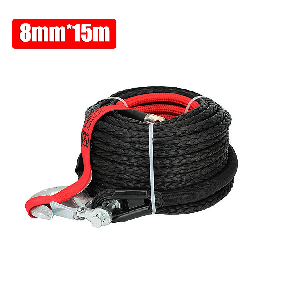 8mm x 15m Synthetic Winch Rope, Breaking Strength Max 20500LBS