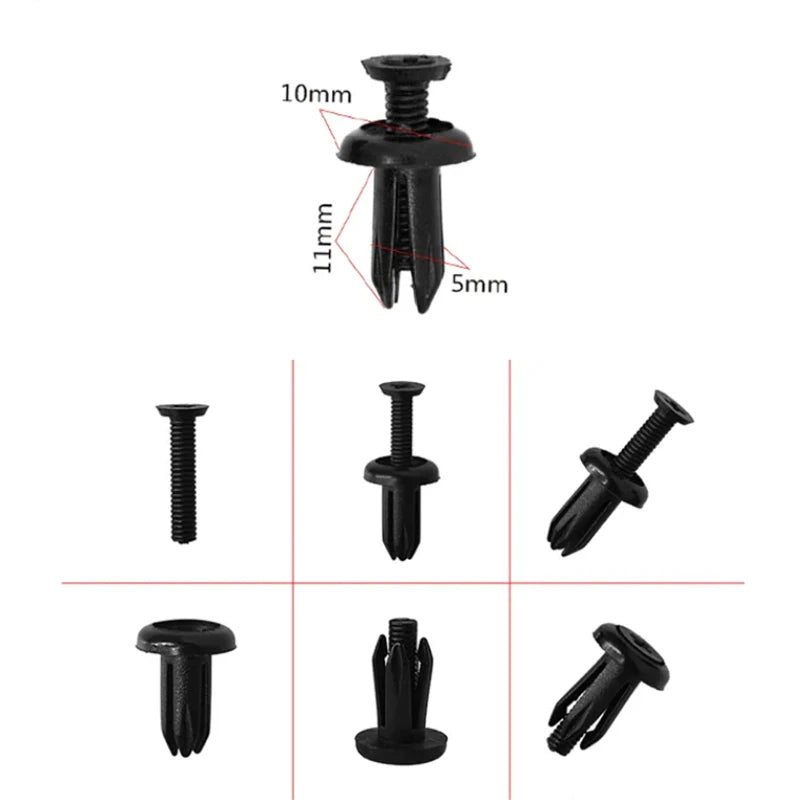 Universal Bumper Fasteners Clip, Plastic Screw Retainer Clip, 20 Pcs, 5mm, 6mm, 8mm