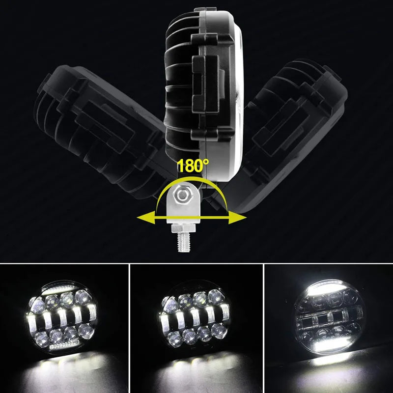 7Inch 300W Round Spot Light, High/Low Beam with DRL, Led Work Driving Lamp