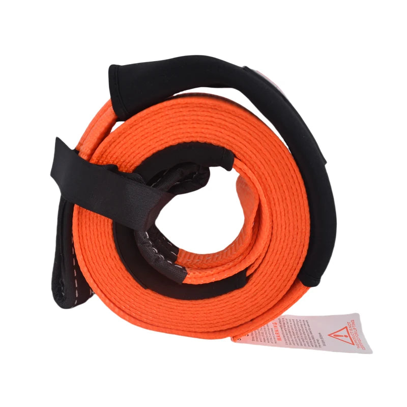 Polyester Tow Strap Recovery Kit, High-Strength Car Tow Ropes, Winch Towing Strap