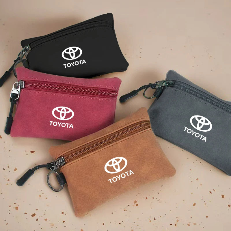 Suede Car Emblem Key Bag, Wallet Keychain, Card Pouch, Toyota Hilux