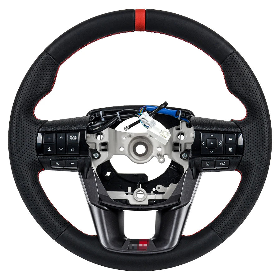 Full Leather Racing Steering Wheel, With Buttons, Toyota Hilux Revo, 2016+