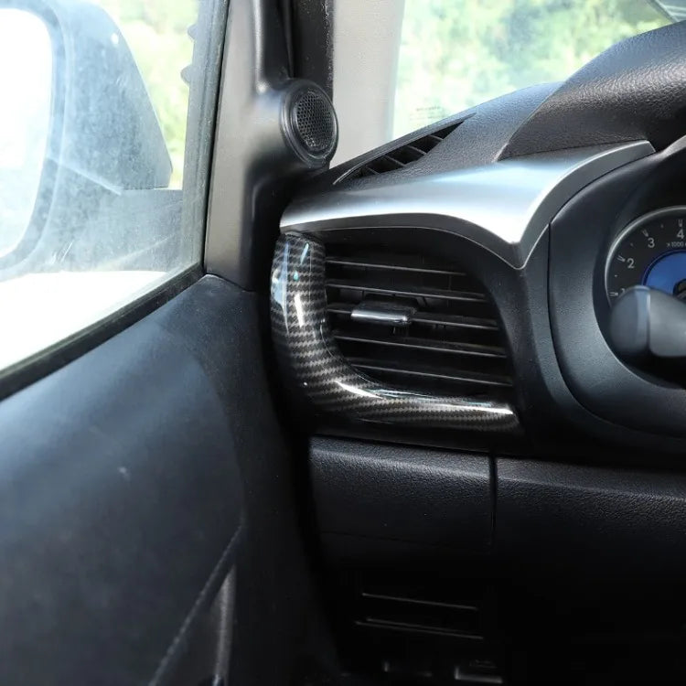 ABS Carbon Fiber Texture, Car Dashboard Side, Air Condition Outlet Vent Frame Cover Trim, Toyota Hilux, 2016 - 2022