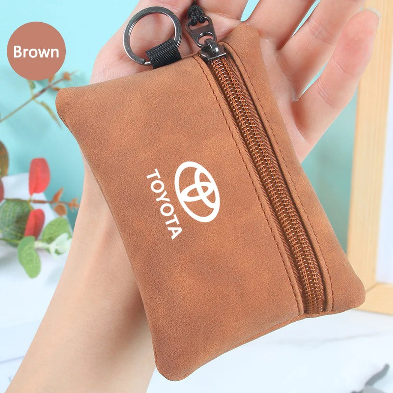 Suede Car Emblem Key Bag, Wallet Keychain, Card Pouch, Toyota Hilux