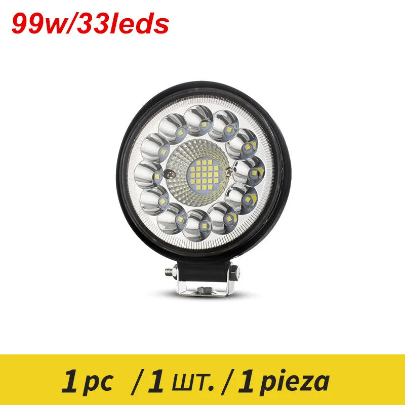 Led Light Round, 12v 24v, 4x4 Off Road Driving Light