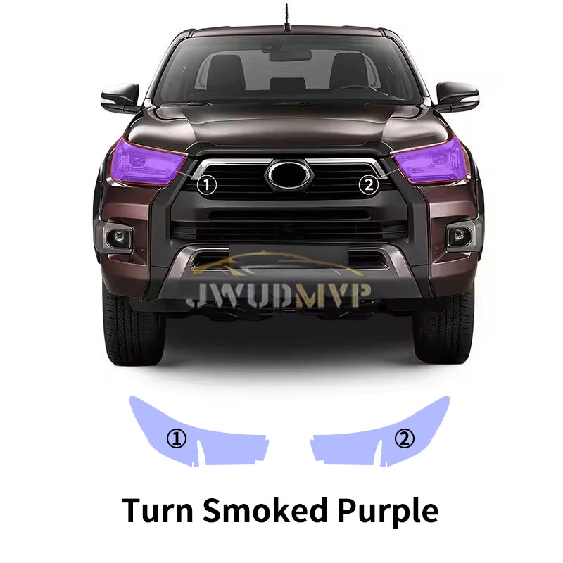 PPF TPU Smart Photochromic Headlight Protection Film, Self-Healing Anti-Scratch, Toyota Hilux Revo, 2021-2024